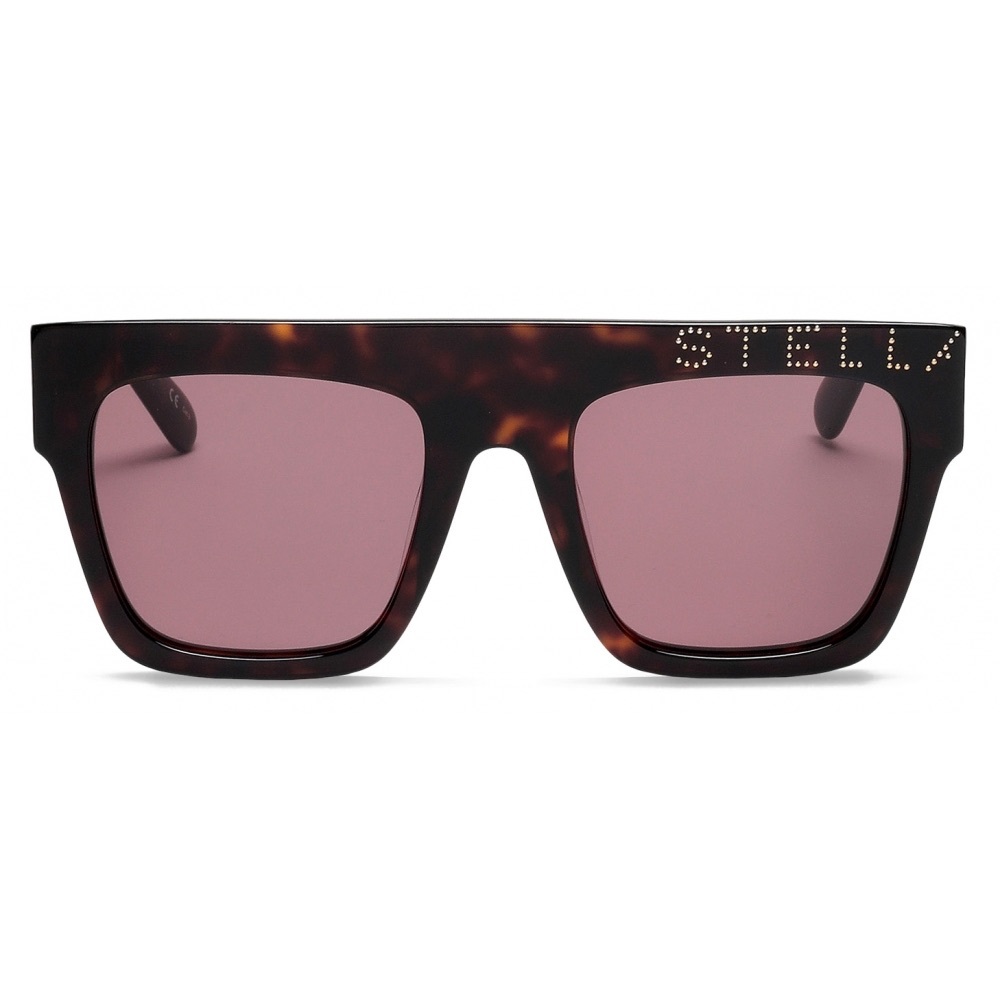 Stella McCartney Havana Square Sunglasses with Logo - Picture 8 of 9